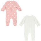 Baby Girls Pink & White Babygrows ( 2-Pack ), 2, hi-res